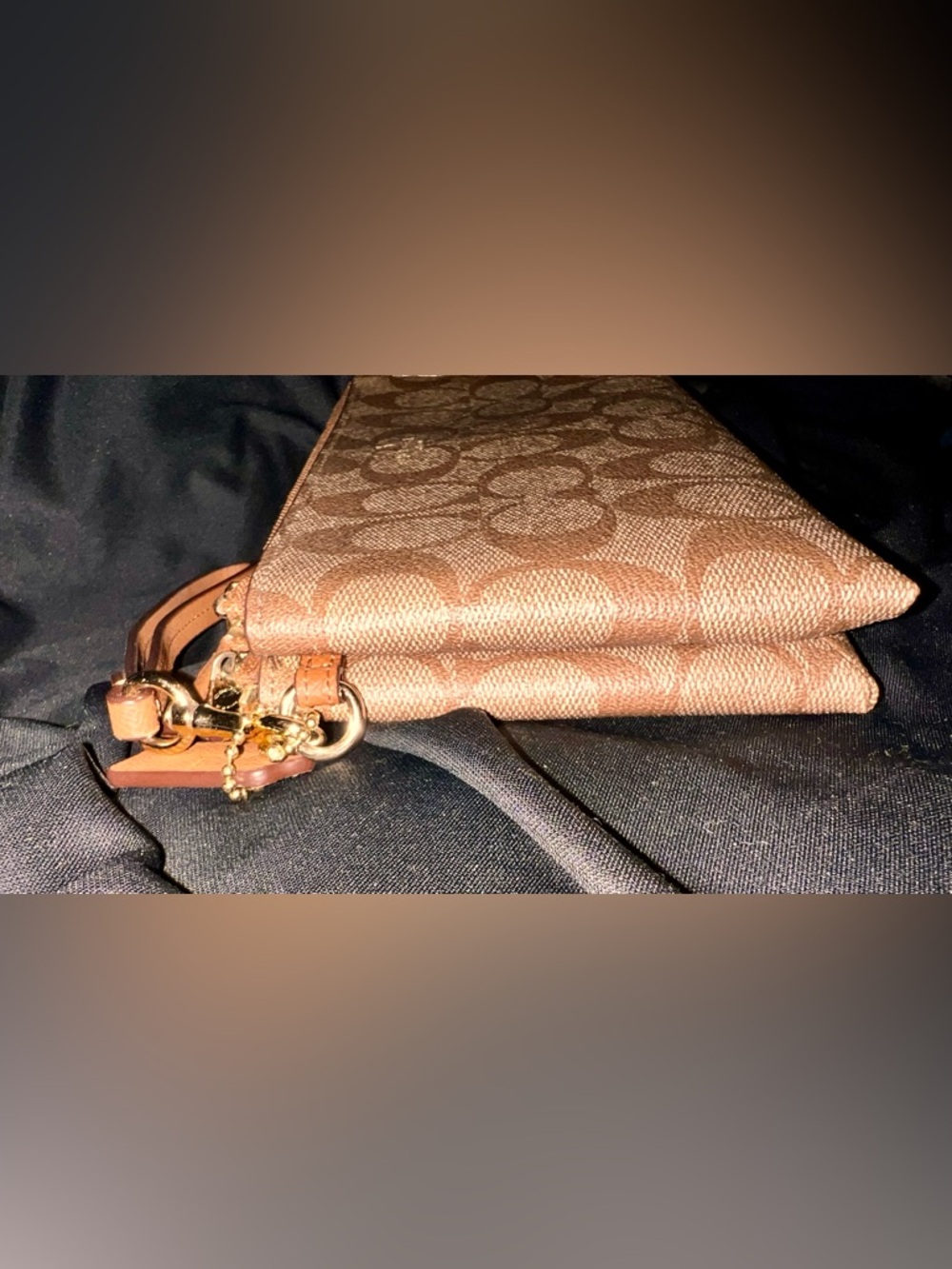 Coach Tan Signature Canvas Wristlet Clutch - Picture 6 of 7